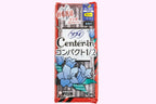 Center-in Compact overnight pads package in red with blue tulip artwork, Unicharm logo, 6 pads