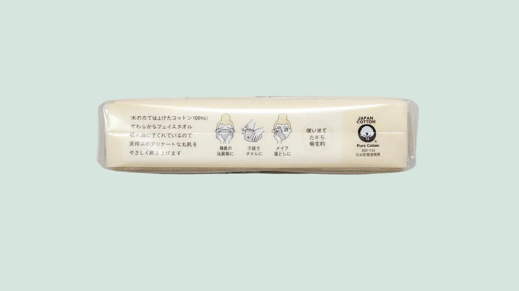 コットンラボ コットンフェイスタオル厚手タイプ 60枚入り、ジャパンコットン ロゴ付きパッケージ
