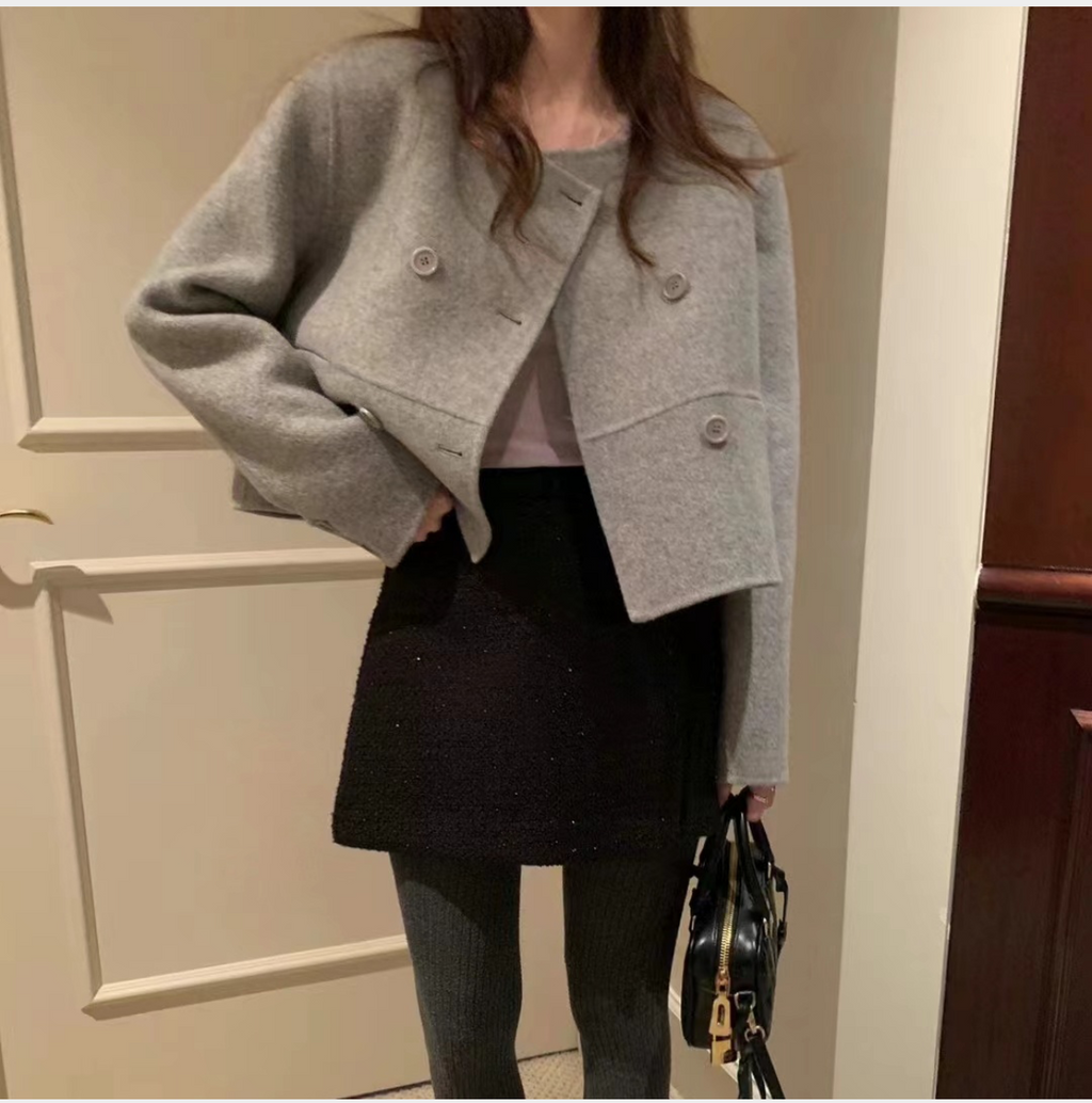 オシャレ レトロなグレーWボタンチェスターコート フリーサイズ by Harumam shops