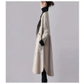 Port neck trench coat beige/black double breasted M size by Harumam shops
