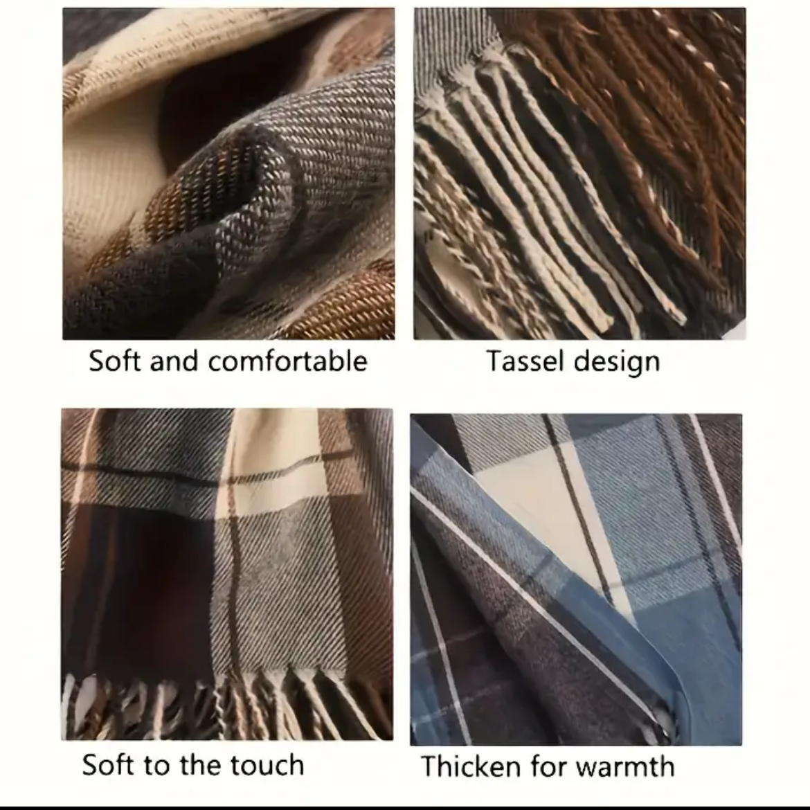 Plaid stole soft touchby Harumam shops