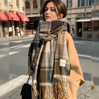 Plaid stole soft touchby Harumam shops